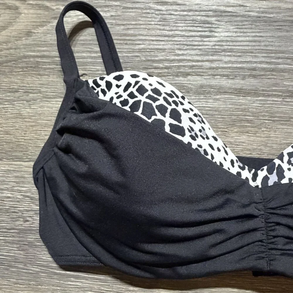 Coco Reef Diva Power Underwire Bikini Top 36/38C Harmony Mix Bra Animal Print